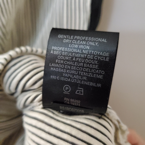 Tibi New York - Black and White striped peplum top with sheer back - Size 2 - Picture 7 of 7